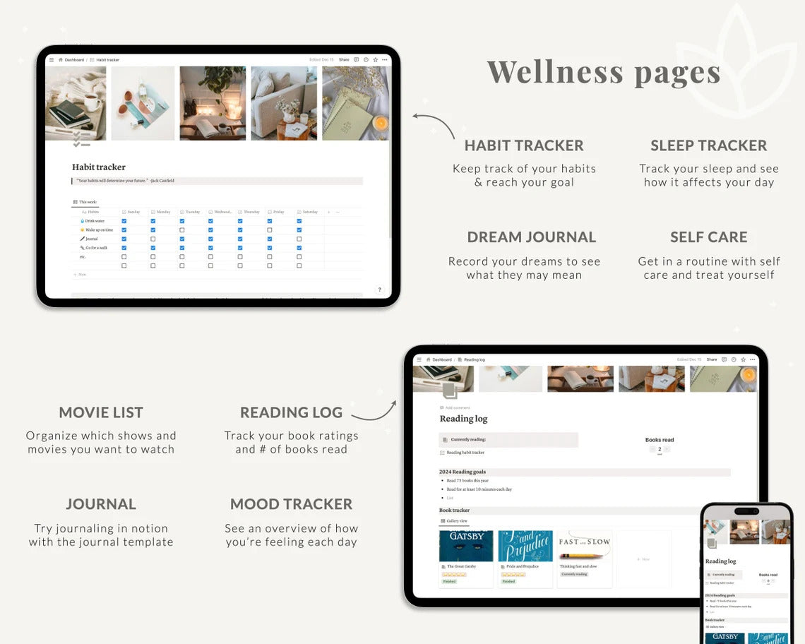 Ultimate Notion Planner Template | Aesthetic Life Planner (Light & Dark Mode)